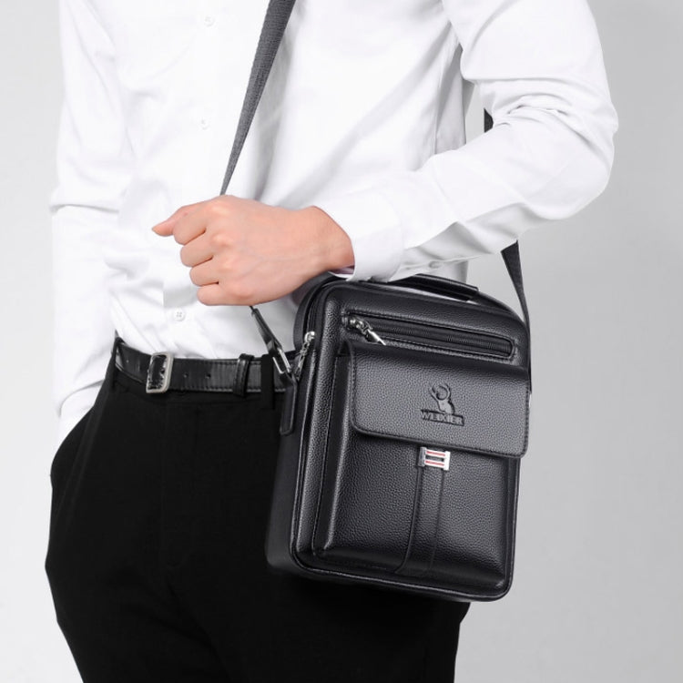 WEIXIER D244 Men Shoulder Bag Large Capacity Business Retro Messenger Bag, D244 Black, D244 Brown