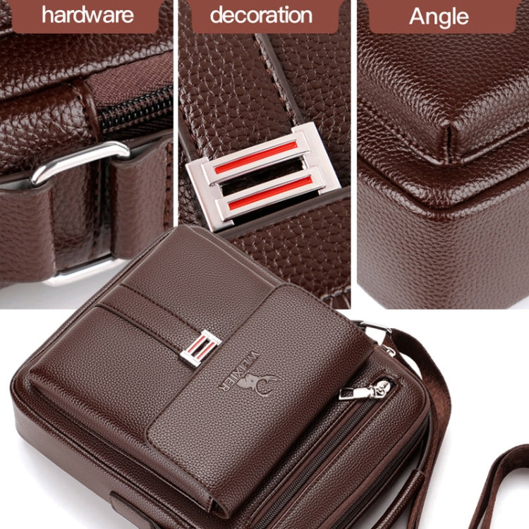 WEIXIER D244 Men Shoulder Bag Large Capacity Business Retro Messenger Bag, D244 Black, D244 Brown