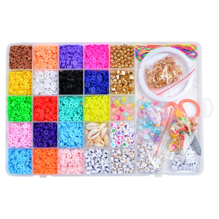 25 Grid 6mm Soft Ceramic Bead Flakes DIY Bracelet Necklace Making Materials, 25 Grid
