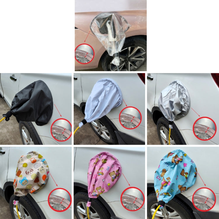 New Energy Vehicle Charging Port Waterproof Protective Cover, Color:, Transparent, Black, Gray White, Silver, Bear Pink, Bear Blue
