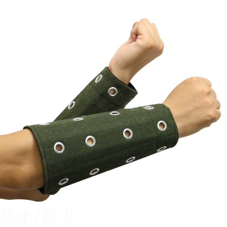 Cut-resistant Glass Arm Guard Sleeve Labor Protection, One Size Dark Green