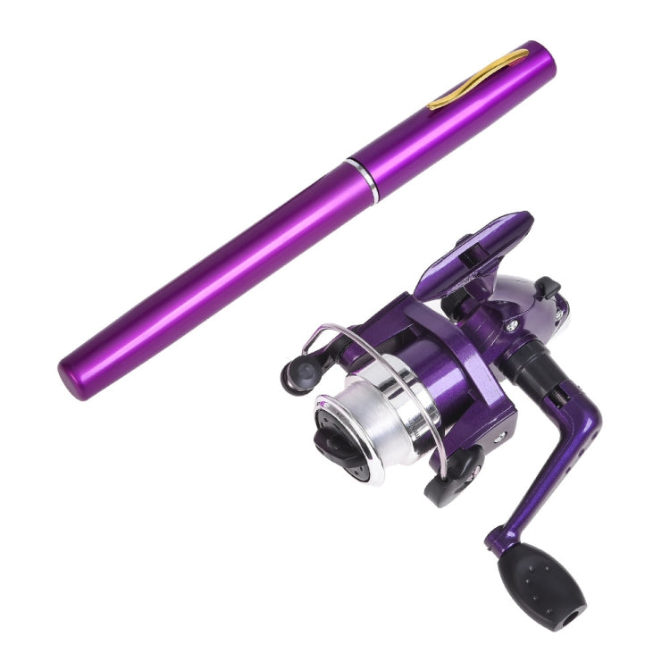LEO Pen Type Fishing Rod & Spinning Wheel Fishing Reel Portable Pocket Fishing Gear, H8022G Gold, H8022PU Purple, H8022R Red, H8022 Silver, H8022B Black, H8022BL Blue