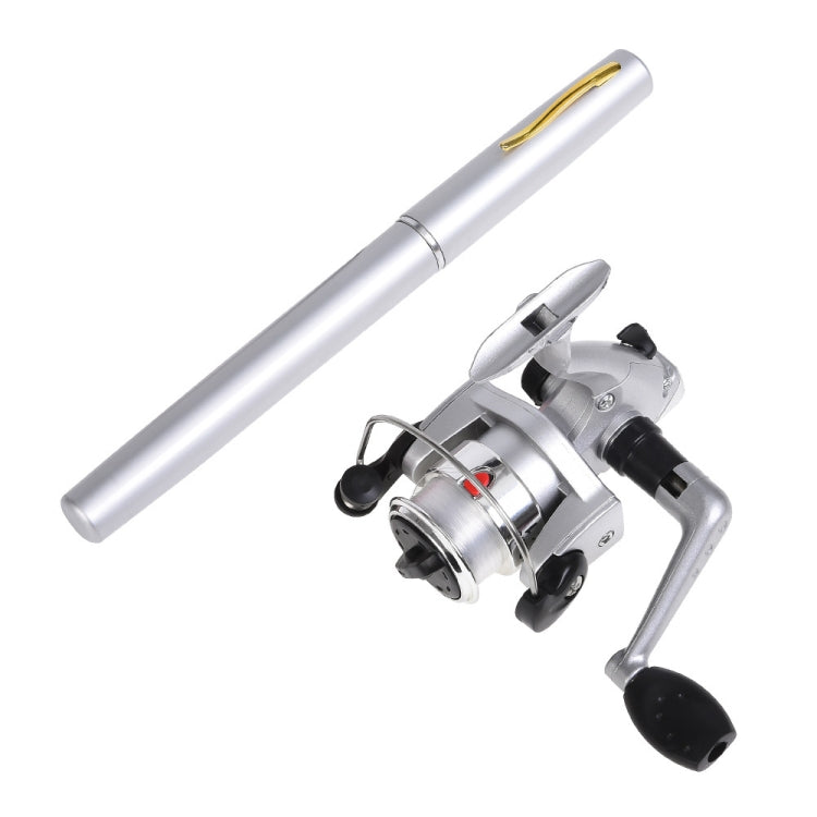 LEO Pen Type Fishing Rod & Spinning Wheel Fishing Reel Portable Pocket Fishing Gear, H8022G Gold, H8022PU Purple, H8022R Red, H8022 Silver, H8022B Black, H8022BL Blue