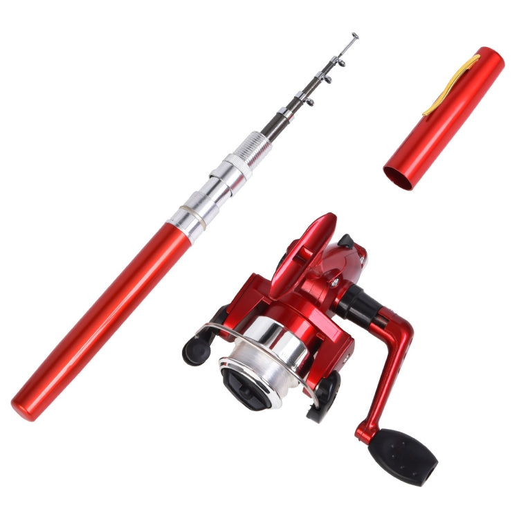 LEO Pen Type Fishing Rod & Spinning Wheel Fishing Reel Portable Pocket Fishing Gear, H8022G Gold, H8022PU Purple, H8022R Red, H8022 Silver, H8022B Black, H8022BL Blue