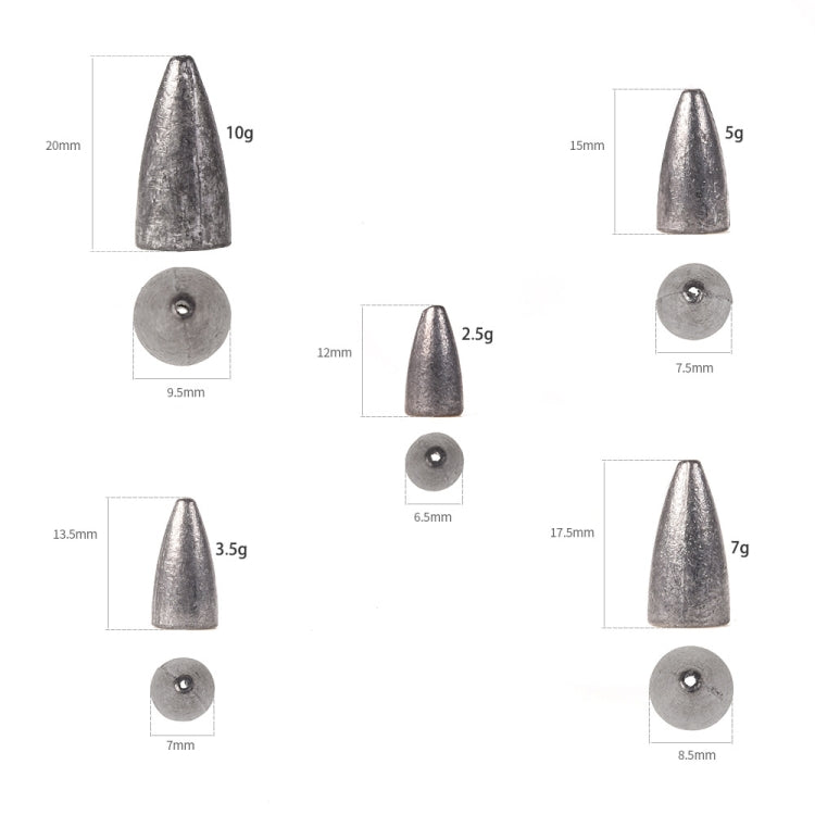 3 Bags LEO 27912 Lure Sea Rod Lead Drop Cast Fishing Sinker, Specification:, 7g