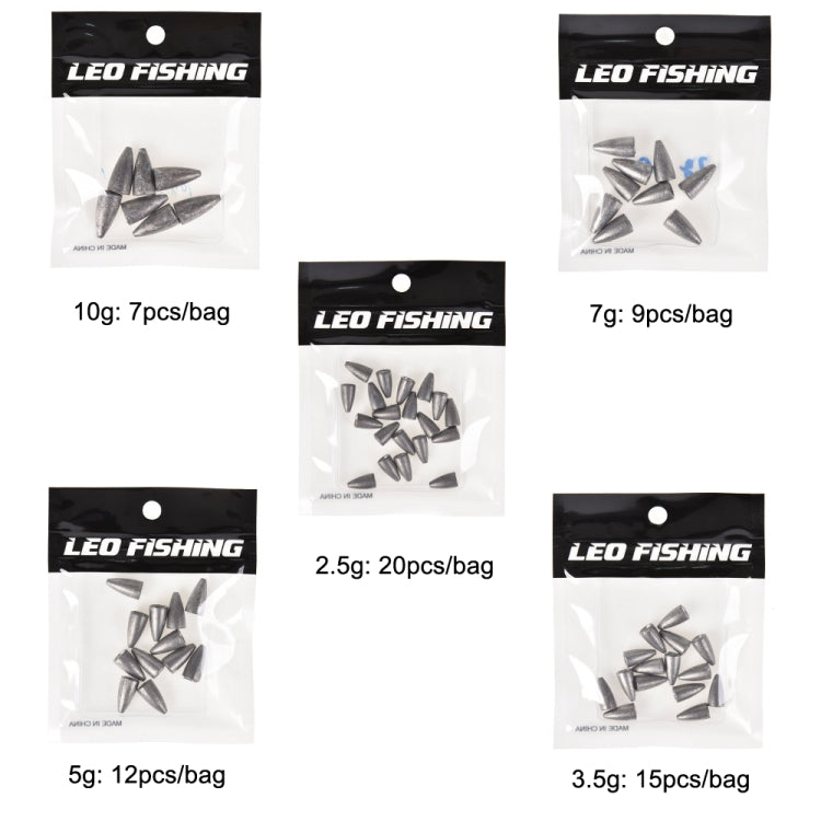 3 Bags LEO 27912 Lure Sea Rod Lead Drop Cast Fishing Sinker, Specification:, 7g