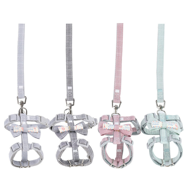 Bow-knot Anti-breakaway Adjustable Cat Leash, S, L