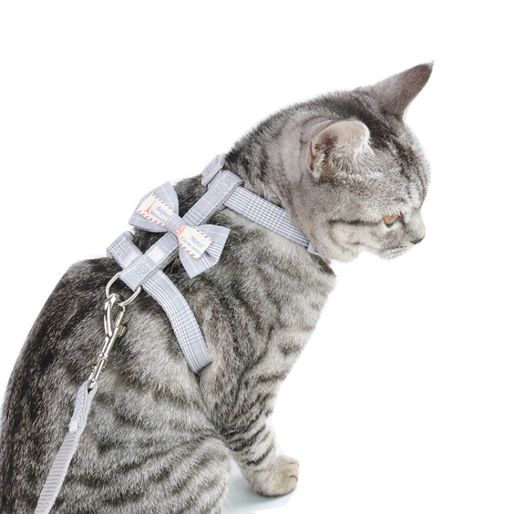 Bow-knot Anti-breakaway Adjustable Cat Leash, S, L