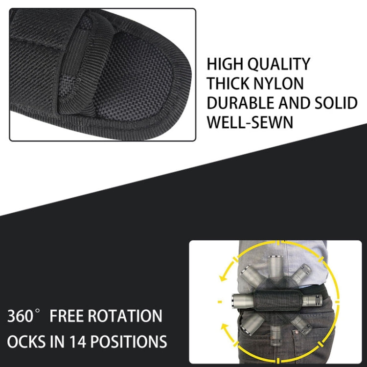 H-133 Outdoor 360 Degree Rotation Nylon Flashlights Sleeve Waist Bag, H-133 Khaki, H-133 Green, H-133 Black