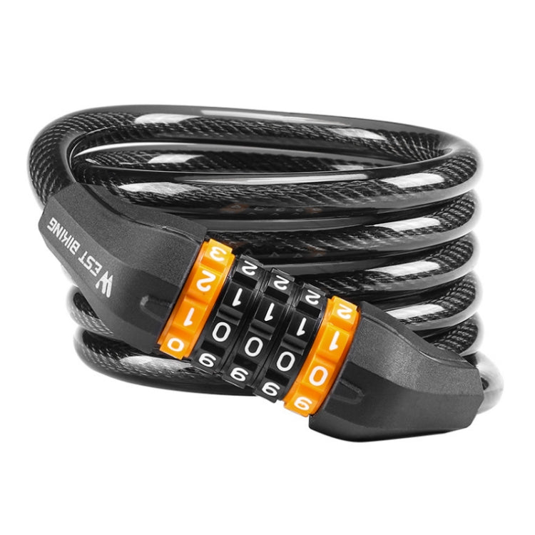 WEST BIKING Bicycle Anti-Theft Cable Combination Lock, Length:, 2M