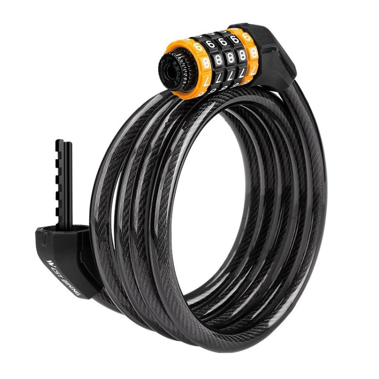 WEST BIKING Bicycle Anti-Theft Cable Combination Lock, Length:, 2M