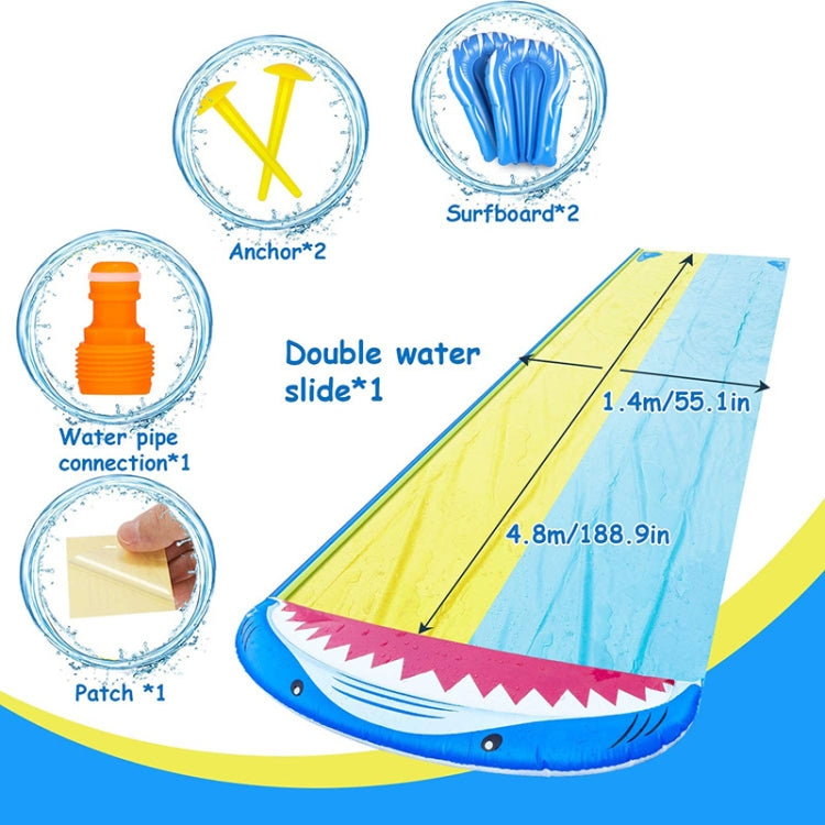 PVC Water Spray Shark Slide Lawn Park Outdoor Water Toys, With Surfboard, Without Surfboard