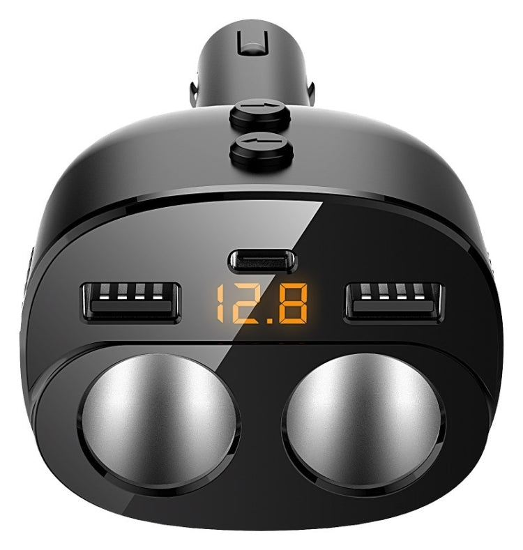 Car Charger With Switch Double Cigarette Hole Car Socket, C06