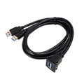 RF-56 Dual-port USB3.0 Waterproof Cable Car Dashboard Audio Extension Line, Cable Length: 1m, Dashboard Audio Extension Line