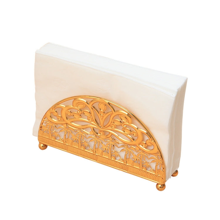 Metal Vintage Upright Dining Table Paper Towel Organizer, Gold, Silver