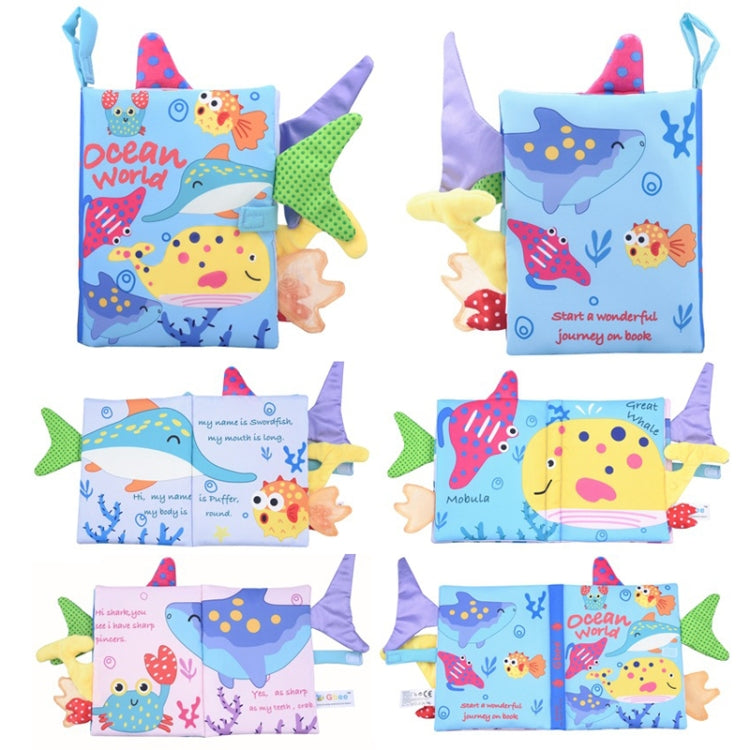 Tail Cloth Book Baby Enlightenment 3D Early Education Cloth Book, Ocean, Jungle, Dinosaur, Tropical Rain Forest, Mermaid, Farm, Black and Yellow Ainmal, Black and White Jungle, Black and White Farm