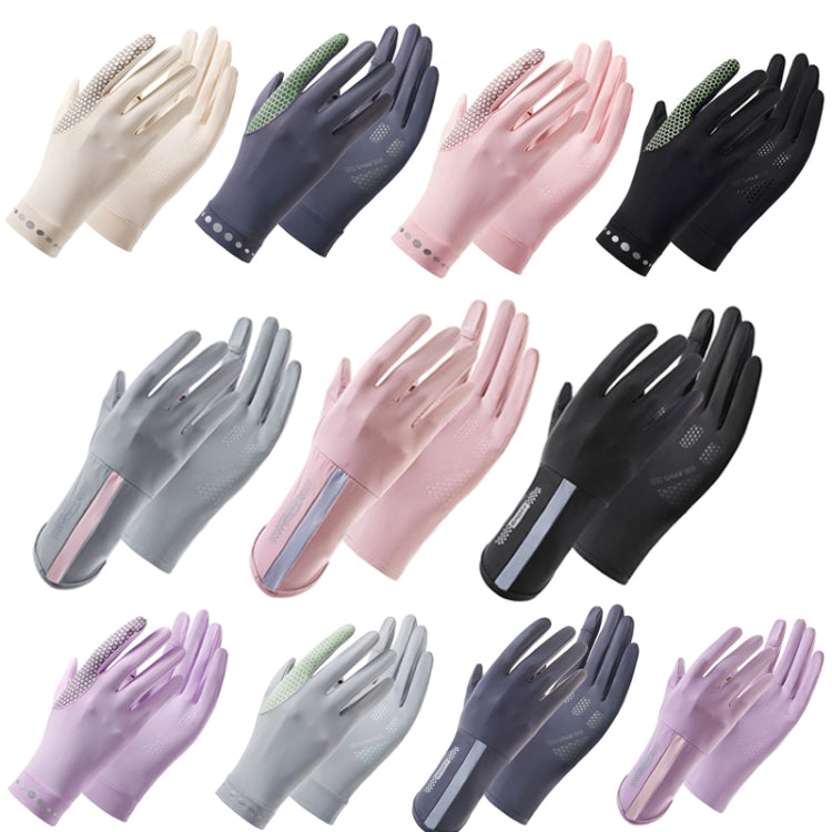 1 Pair XC-14 Riding Driving Sunscreen Anti-UV Fingerless Ice Silk Gloves, Style:, Line (Purple), Line (Dark Gray), Line (Light Gray), Line (Pink), Line (Black)