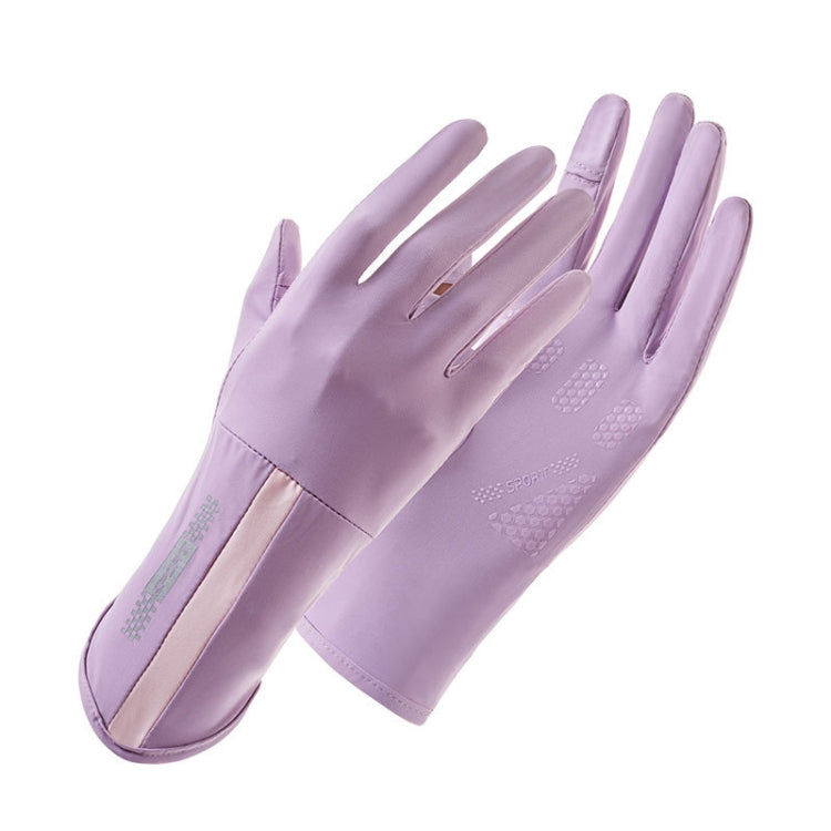 1 Pair XC-14 Riding Driving Sunscreen Anti-UV Fingerless Ice Silk Gloves, Style:, Line (Purple), Line (Dark Gray), Line (Light Gray), Line (Pink), Line (Black)