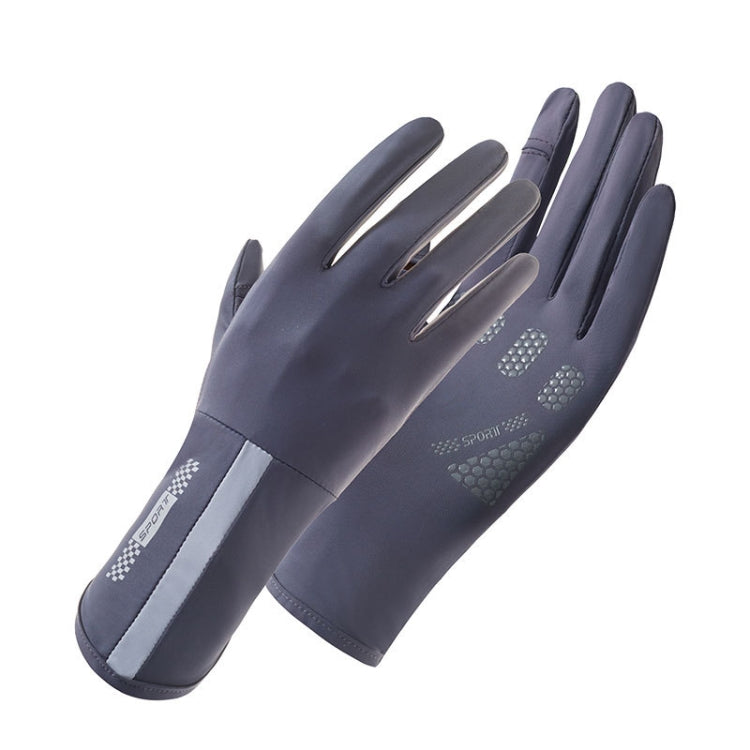 1 Pair XC-14 Riding Driving Sunscreen Anti-UV Fingerless Ice Silk Gloves, Style:, Line (Purple), Line (Dark Gray), Line (Light Gray), Line (Pink), Line (Black)