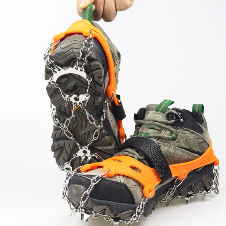 1 Pair  23 Spikes Crampons Outdoor Winter Walk Ice Fishing Snow Shoe Spikes,Size:, M Orange, L Orange, XL Orange, M Black, L Black, XL  Black