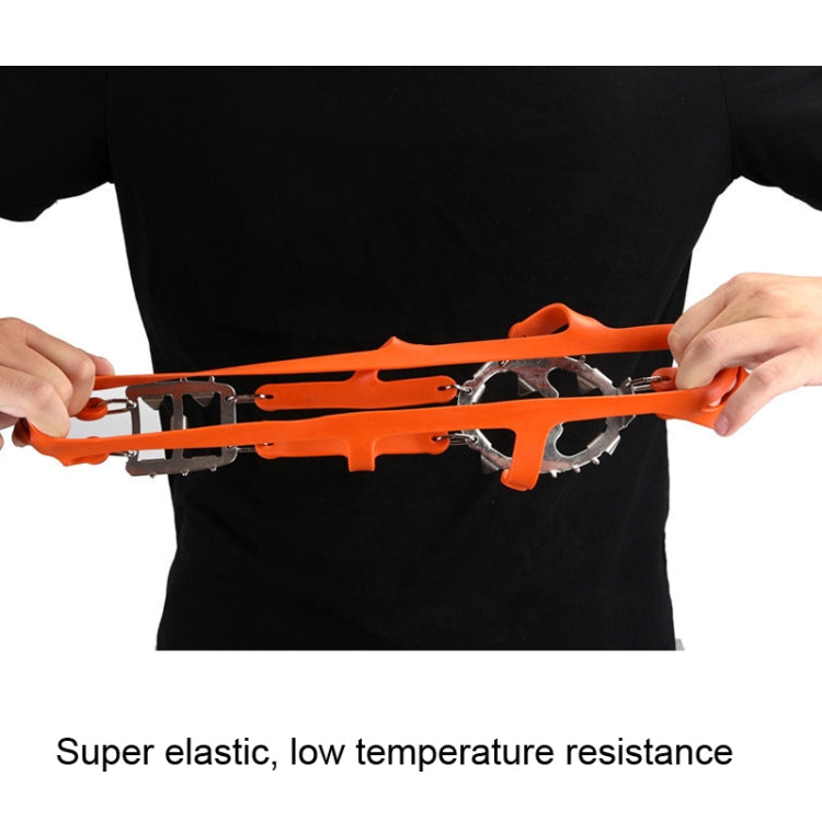 1 Pair  18 Large Spikes Crampons Outdoor Winter Walk Ice Fishing Snow Shoe Spikes,Size:, M Black, L Black, M Orange, L Orange