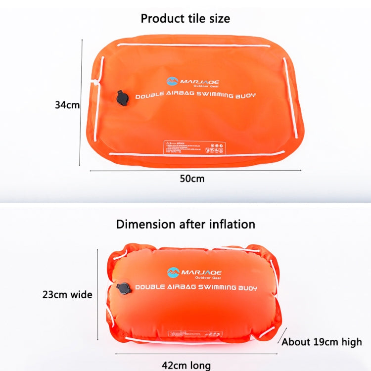 MARJAQE  Double Air Bag Safety Training Swimming Buoy with Waist Belt, Swimming Buoy(Fluorescent Green), Swimming Buoy(Orange)