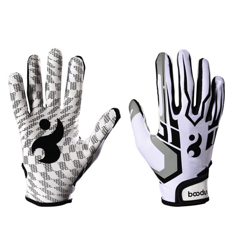 BOODUN C281071G Baseball Rugby Gloves Fitness Sports Anti-Slip Outdoor Hiking Gloves, C281071G White L, C281071G Red S, C281071G Red M, C281071G Red L, C281071G White S, C281071G White M