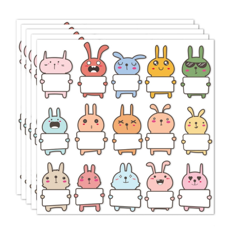 10 Sheets Cute Animal Name Stickers 15 Designs Blank Word Stickers for Kids, Cute Animal Name
