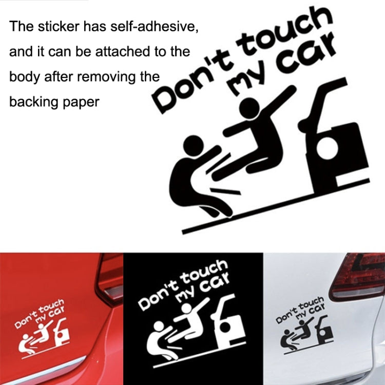 10PCS Reflective Funny Text Do Not Touch My Car Car Sticker, Funny Text