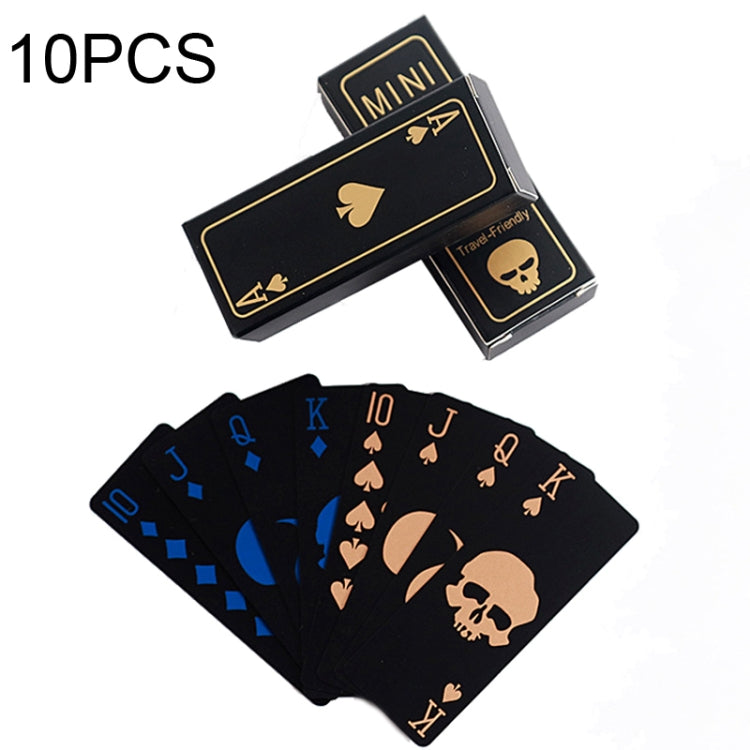 10 PCS Fluorescent PVC Skull Playing Cards Waterproof  Playing Cards,Size:, Fluorescent 3.2 x 8.7cm Blue+Gold (Blue+Gold), Fluorescent 3.2 x 8.7cm (Blue+Green)