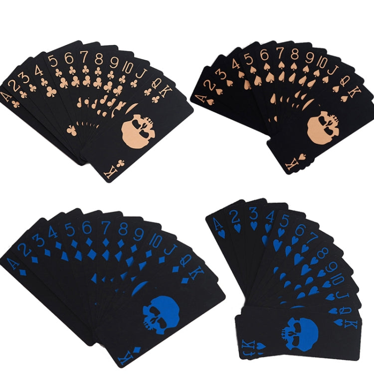 10 PCS Fluorescent PVC Skull Playing Cards Waterproof  Playing Cards,Size:, Fluorescent 3.2 x 8.7cm Blue+Gold (Blue+Gold), Fluorescent 3.2 x 8.7cm (Blue+Green)