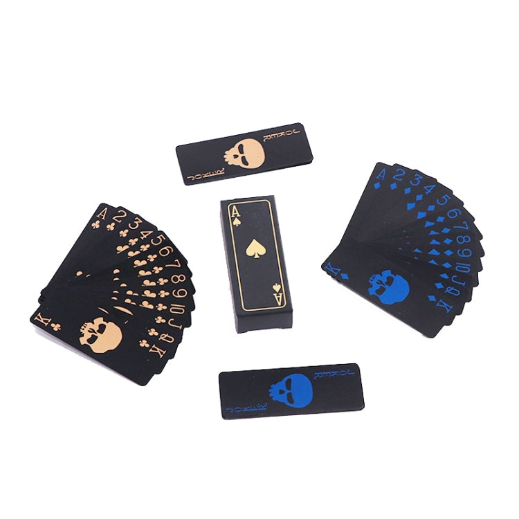 10 PCS Fluorescent PVC Skull Playing Cards Waterproof  Playing Cards,Size:, Fluorescent 3.2 x 8.7cm Blue+Gold (Blue+Gold), Fluorescent 3.2 x 8.7cm (Blue+Green)