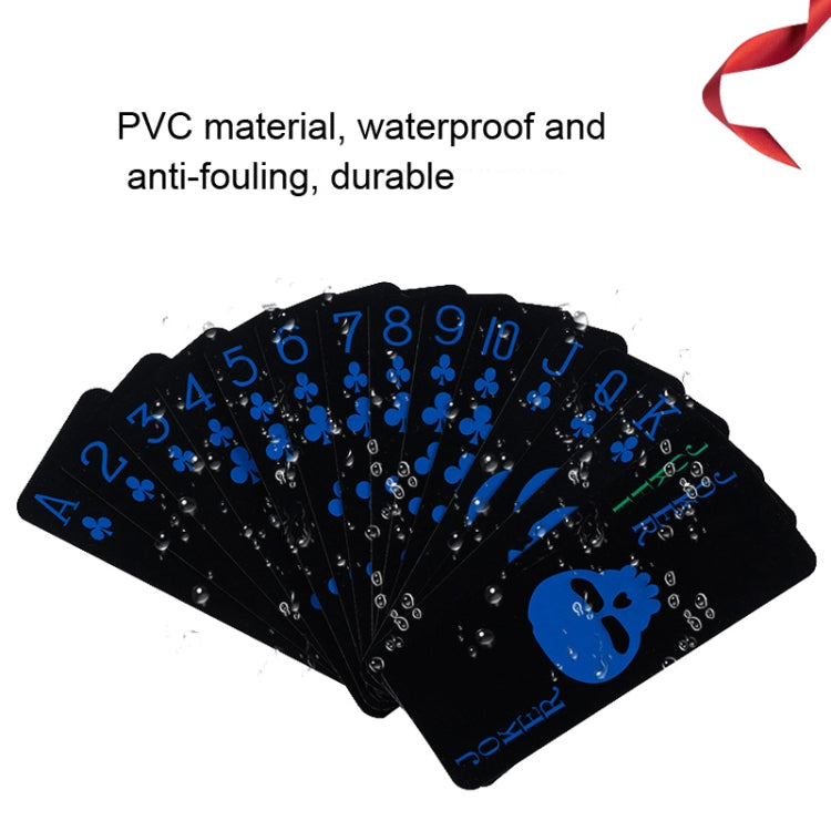 10 PCS Fluorescent PVC Skull Playing Cards Waterproof  Playing Cards,Size:, Fluorescent 3.2 x 8.7cm Blue+Gold (Blue+Gold), Fluorescent 3.2 x 8.7cm (Blue+Green)