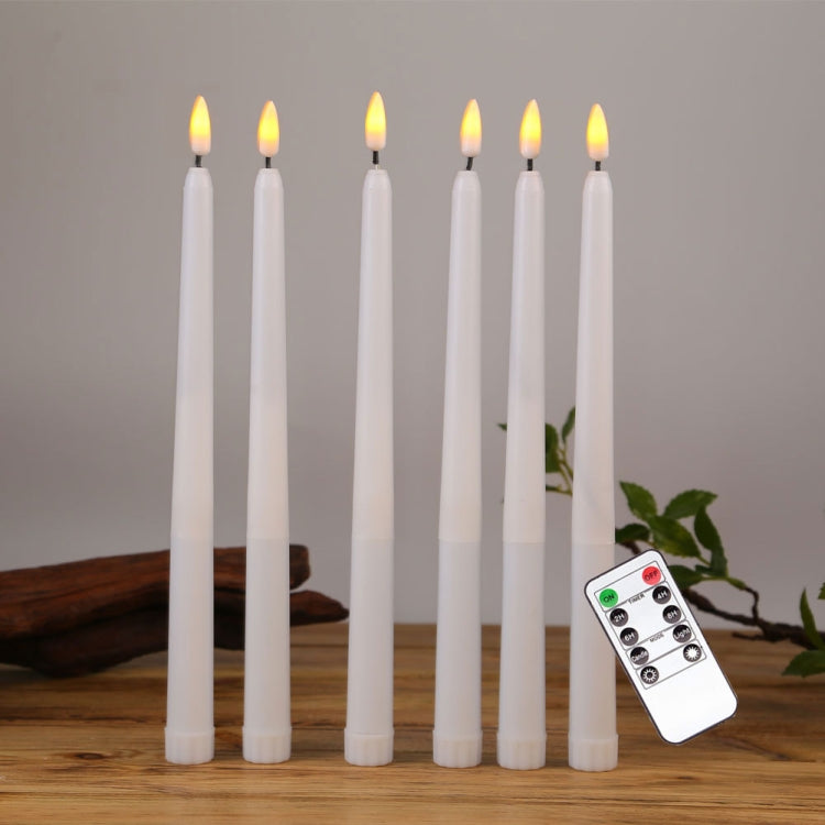 6 PCS B003 White Shell Long-rod Simulation Candle Light with Remote Control, B003 Yellow, B003 White