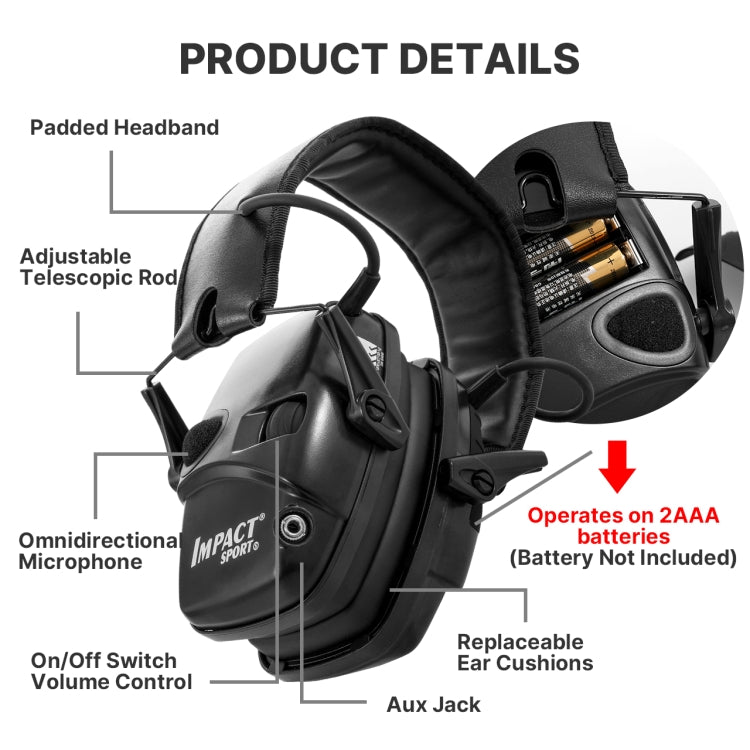Noise-cancelling Headphones Noise-isolating Earmuffs For Outdoor Work, Green, Black