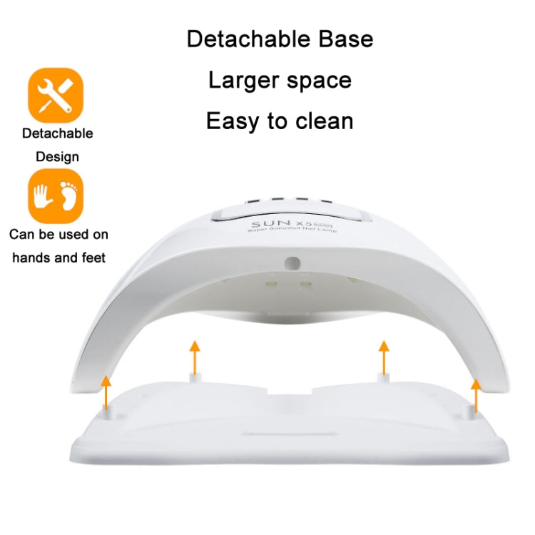 SunX5Max 150W Nail Polish Glue LED Phototherapy Induction Baking Lamp, EU Plug, US Plug