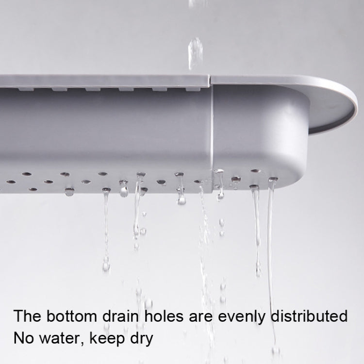 Disassembly With Towel Pole Telescopic Sink Rack, White, Grey