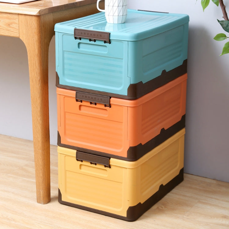 Foldable Book Box Plastic Storage Box, S Mint Blue, S Banana Yellow, S Sunset Orange, M Mint Blue, M Banana Yellow, M Sunset Orange, L Mint Blue, L Banana Yellow, L Sunset Orange