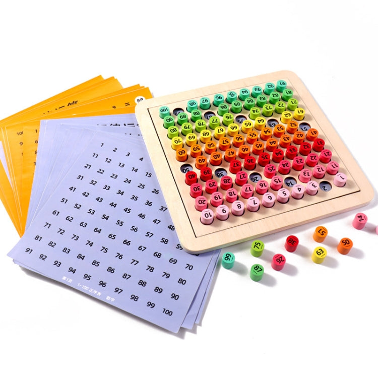 1-100 Teaching Aid Number Early Education Kindergarten Puzzle Toys, Style:, With 1 Question Card, With 18 Question Card