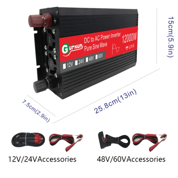 Gurxun 12000W High Power Household Car Sine Wave Inverter, 12000W 24V To 220V, 12000W 60V To 220V, 12000W 12V To 110V, 12000W 48V To 220V, 12000W 12V To 220V