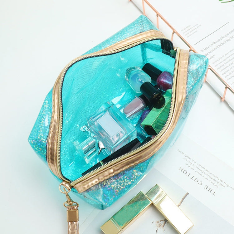 PVC Laser Transparent Portable Cosmetic Bag Travel Toiletry Bag, Red, Green, Black, Violet, Orange, Pink, Lake Blue, Silver