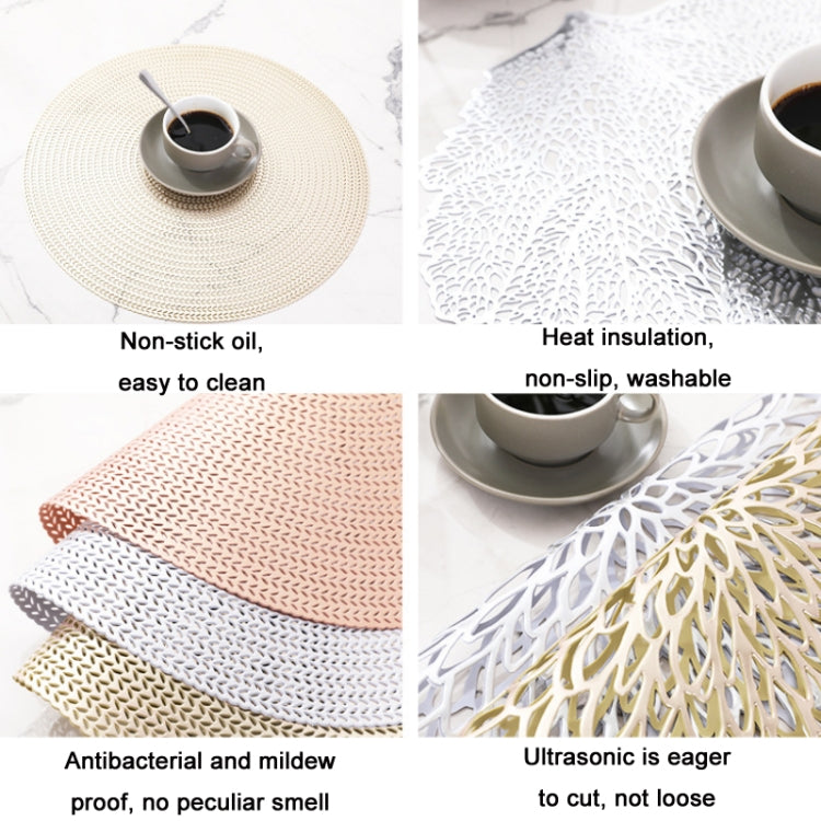 Hollow PVC Table Top Durable Insulated Placemat, Gold, Silver, Copper