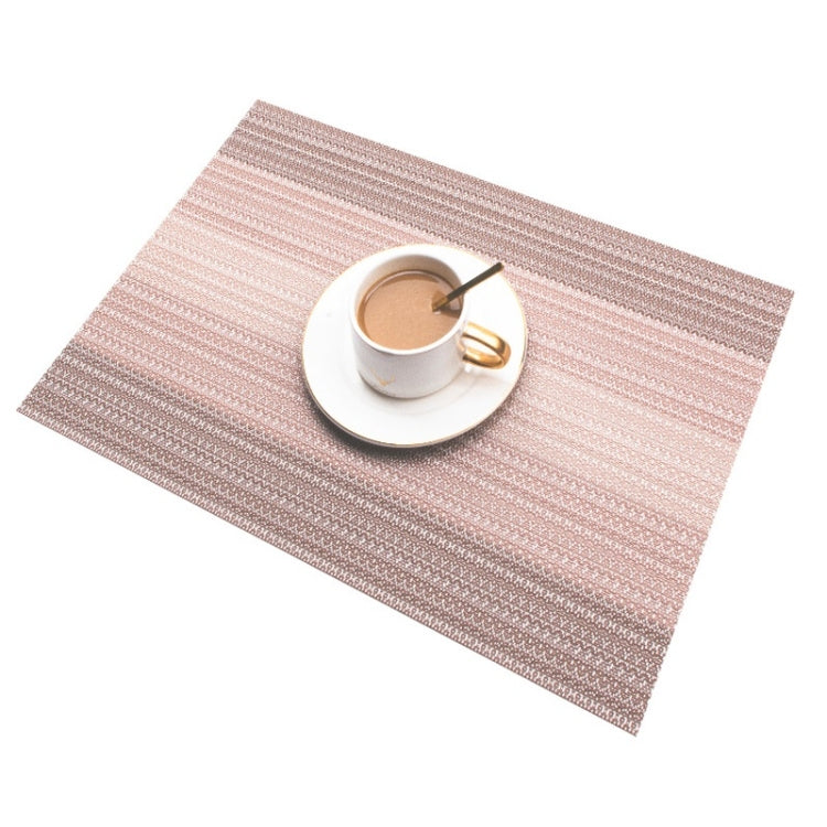 Christmas Gradient Thickening Woven PVC Heat Insulation Pad, Coffee, Red, Dark Blue, Light Blue