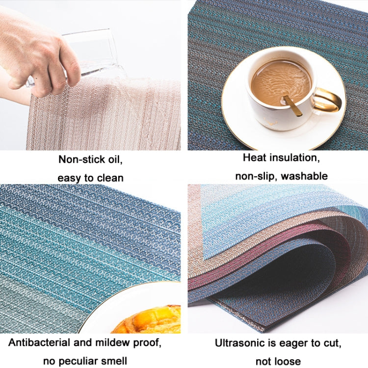 Christmas Gradient Thickening Woven PVC Heat Insulation Pad, Coffee, Red, Dark Blue, Light Blue