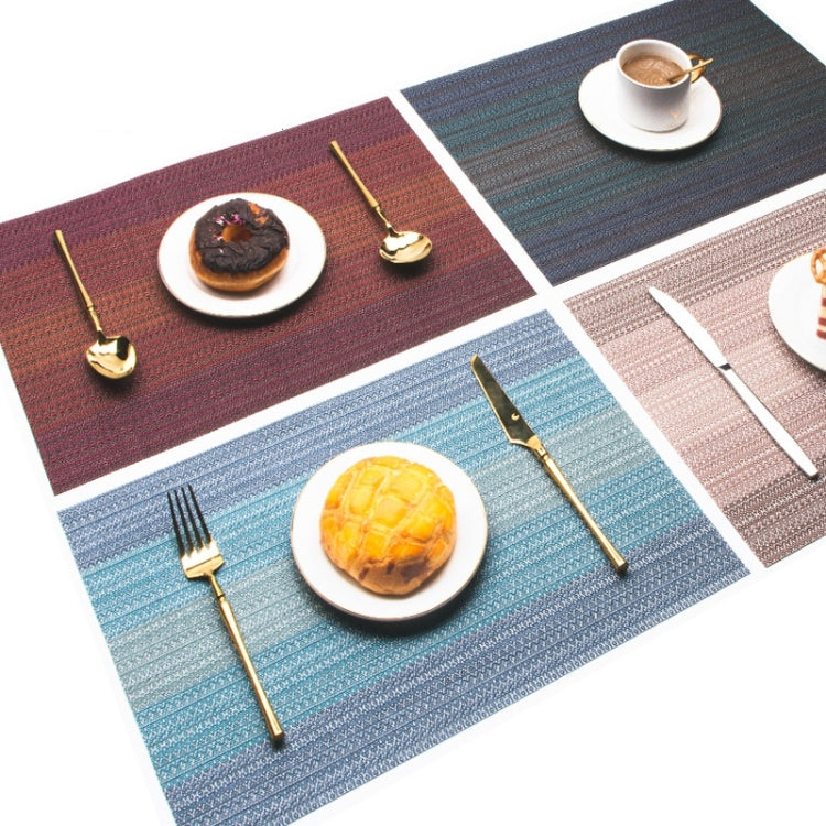 Christmas Gradient Thickening Woven PVC Heat Insulation Pad, Coffee, Red, Dark Blue, Light Blue