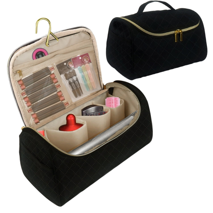 Travel Cosmetic Bag Curler Accessories Storage Bag, Black