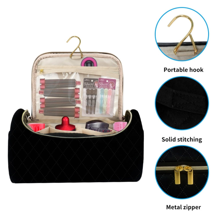 Travel Cosmetic Bag Curler Accessories Storage Bag, Black