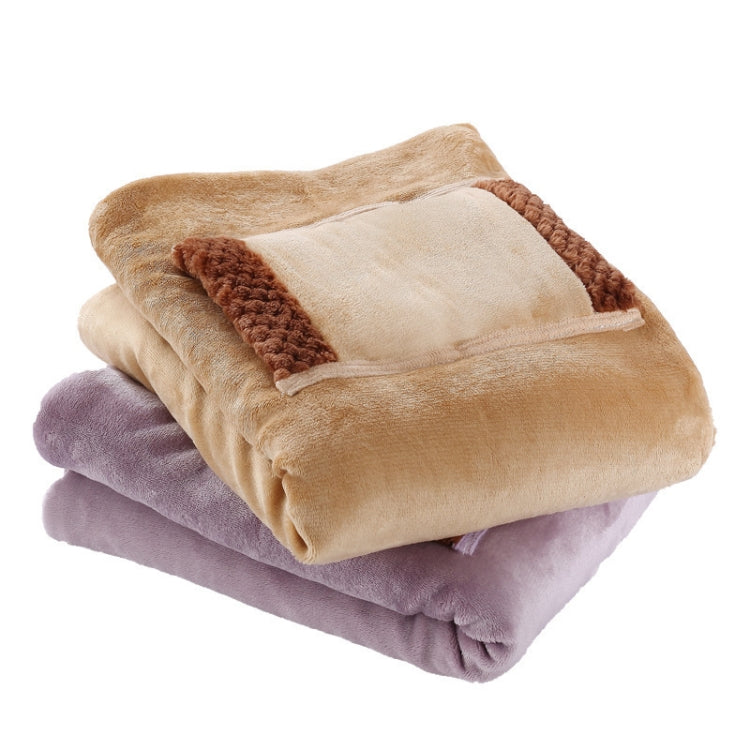 5V USB Electric Blanket Multi-functional Hand Warmer Knee Pad Farai Fleece Blanket, Style 2 (Camel)