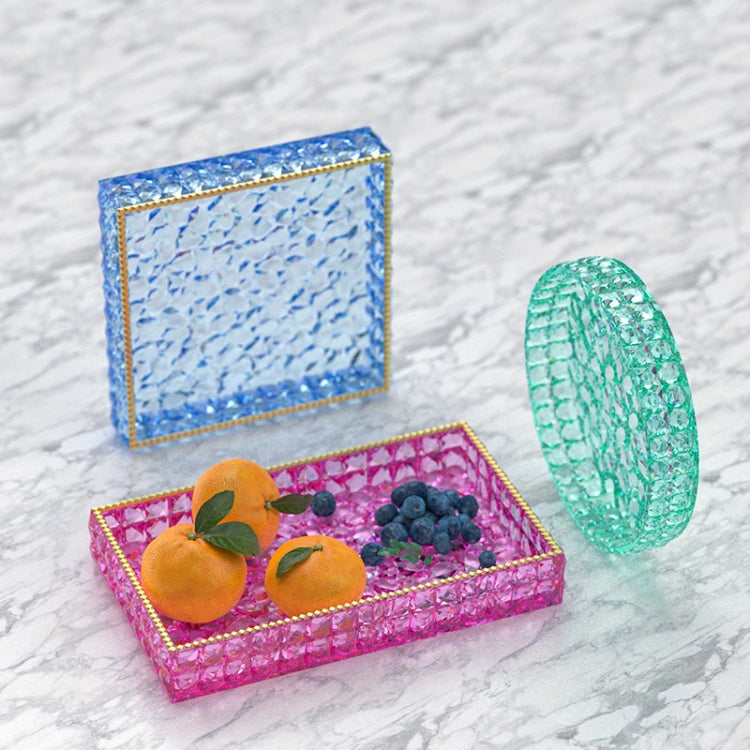 DIY Round and Square Diamond Pattern Storage Tray Silicone Mold, Specification: Rectangular, Round, Square, Rectangular