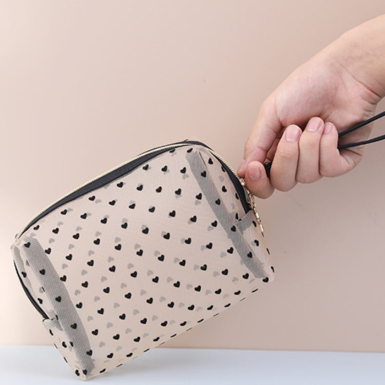 Flocking Love Mesh Portable Cosmetic Bag, Style:, Small Square, Octagon, Briefcase, Shell, Flat